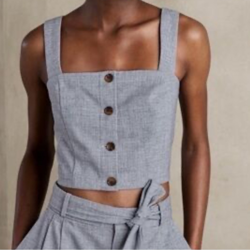 New Banana Republic Button Cropped Tank Sz 18